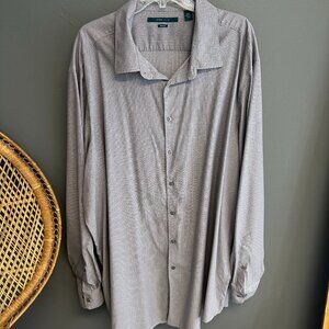 Perry Ellis Mens Non Iron 100% Cotton Geometric Button Down Shirt Size 3XLT‎